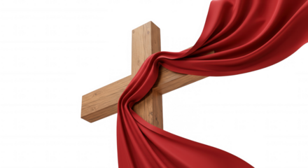 cross with cloth around holy week transparent background