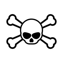 Crossbones and skull death flat vector icon for apps and games