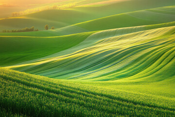 Obraz premium landscape with green field background