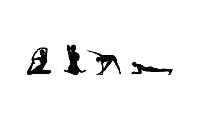 Fototapeta premium Girls Exercise Silhouette Design
