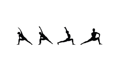 Girls Exercise Silhouette Strength