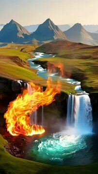 Four Elements in Motion: Fire, Water, Earth, and Air