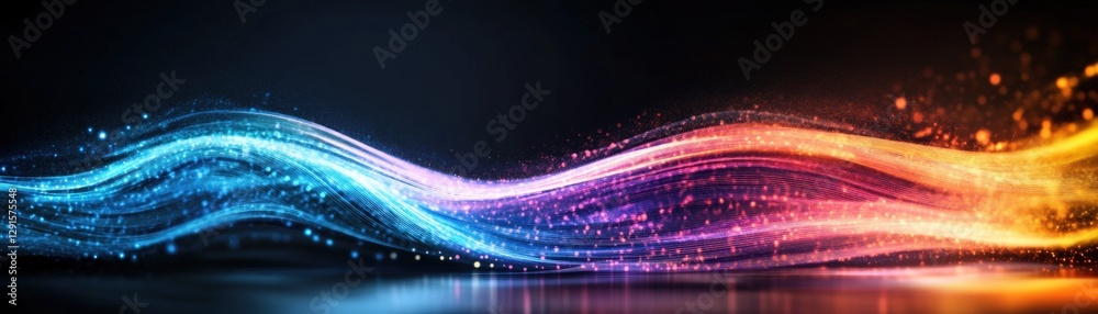 Poster abstract background featuring colorful lines and lights creating a vibrant and dynamic composition