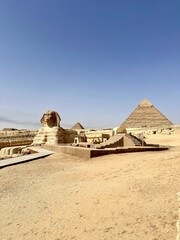Sphinx and Pyramids in Giza