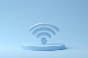 a blue wifi symbol on a blue background