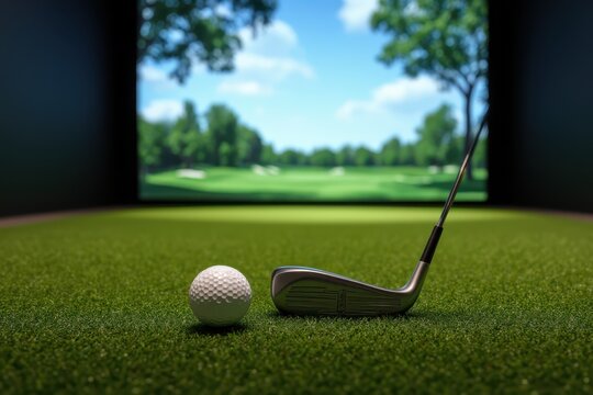golf simulator in the golf club