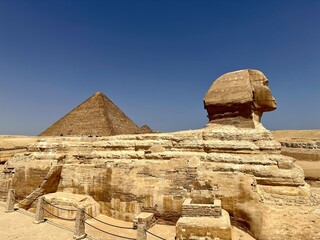 Sphinx and Pyramid in Giza