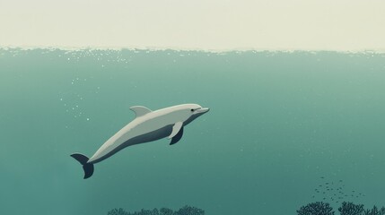 Joyful Dolphin Underwater Tour with a Guide Leading an Adventurous Journey Through Tropical Waters