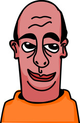 This is an Illustration of a bald man
