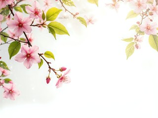 Naklejka premium Delicate pink blossoms against a soft light background