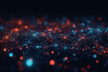 a dark background with many dots and lights