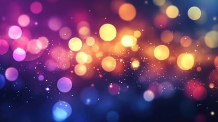 Pastel color bokeh lights background. Blurred circle shapes. Multicolored blurry lights bokeh defocused abstract background for events.