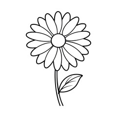 A clip art of daisy flower outline on white background