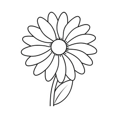 Fototapeta premium A clip art of daisy flower outline on white background