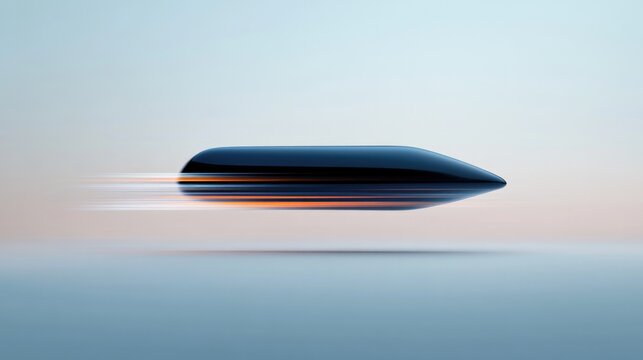 Sleek object gliding effortlessly through space, showcasing moti