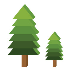 Pine tree icon set. Pine tree symbol sign vector website logo design. Set of green pine trees icon isolated on white background. Christmas tree modern icons. Vector illustration. EPS 10