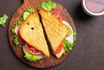 Club sandwich cut in half