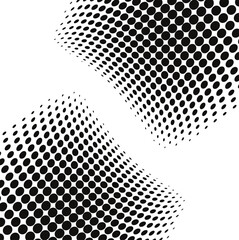 Dot grid pattern vector illustration. Simple black white point background with small and large polka dots. Abstract futuristic dotted mesh with gradient effect. Geometric minimal digital design.