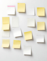 Fototapeta premium Smart sticky notes with digital syncing on a white background.