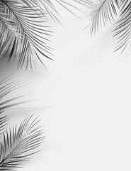 Obraz premium Elegant Palm Leaf Design on Light Background Creates a Serene Atmosphere for Relaxation and Decor, Perfect for Tropical Themes or Nature-Inspired Spaces