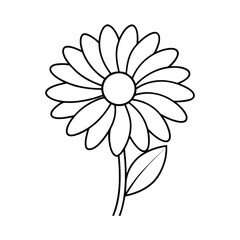 Fototapeta premium A clip art of daisy flower outline on white background