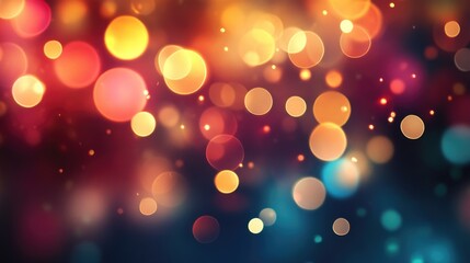 Pastel color bokeh lights background. Blurred circle shapes. Multicolored blurry lights bokeh defocused abstract background for events.