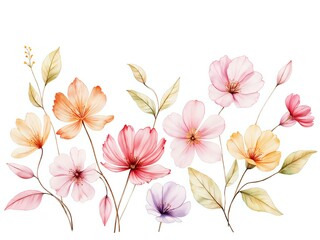 Obraz premium A delicate collection of softly colored flowers in bloom
