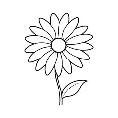 A clip art of daisy flower outline on white background