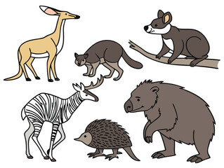 Vector illustration of Wild Wonders of Australia: A Collection of Iconic Australian Animals