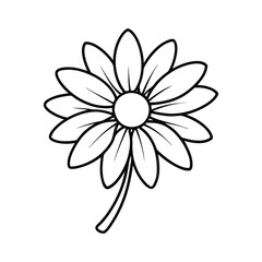 A clip art of daisy flower outline on white background