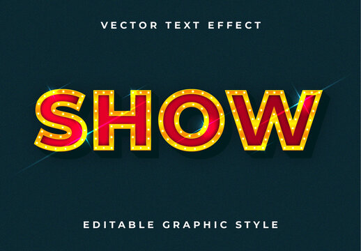 Red And Yellow Bright Font Casino Show Sparkle Text Effect