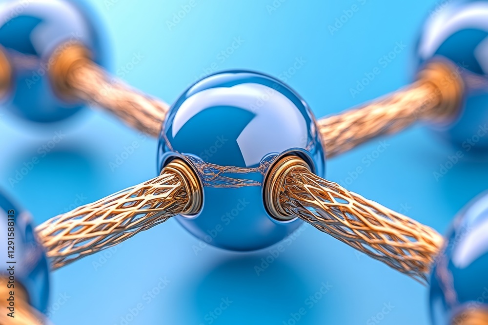 Aufkleber The structure of the network connection of points and lines Data technology Digital background 3D rendering