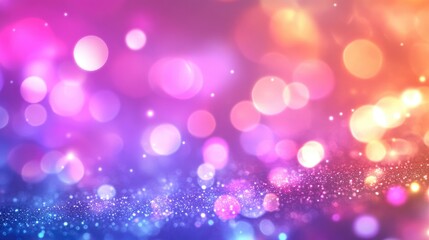 Pastel color bokeh lights background. Blurred circle shapes. Multicolored blurry lights bokeh defocused abstract background for events.
