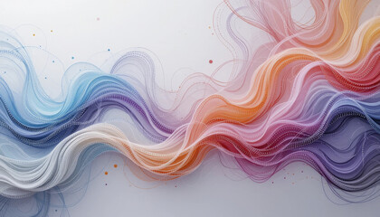 Vibrant abstract waves in pastel colors create dynamic flow of energy