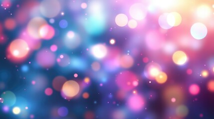 Pastel color bokeh lights background. Blurred circle shapes. Multicolored blurry lights bokeh defocused abstract background for events.
