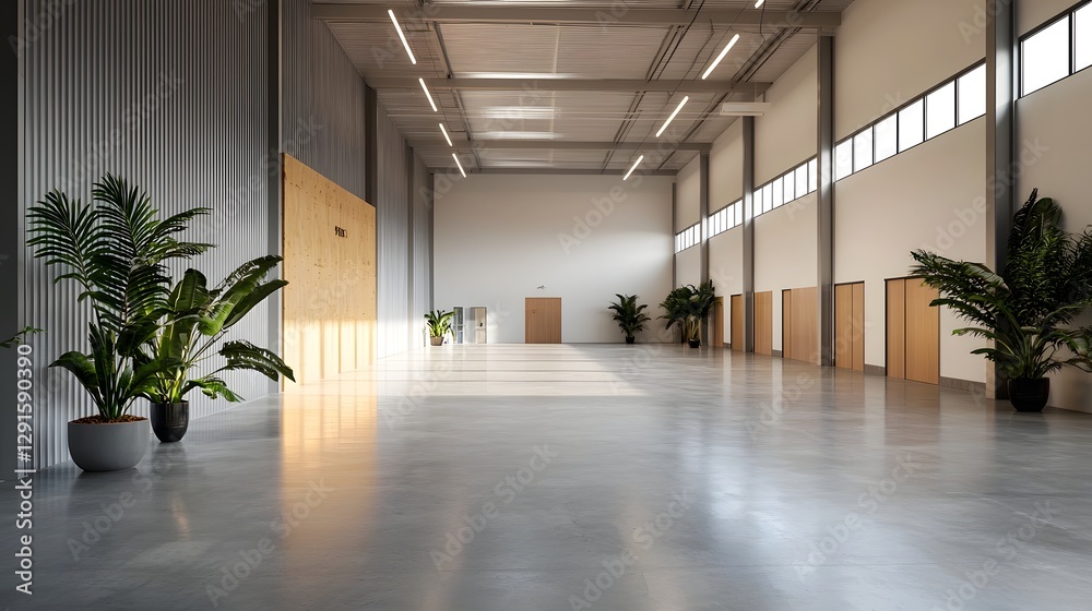 Poster futuristic logistics hub equipped with cutting edge iot sensors and blockchain and minimalist archit