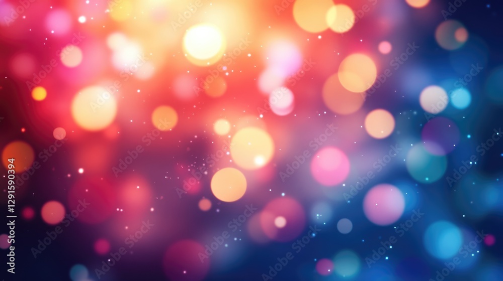 Wall mural Pastel color bokeh lights background. Blurred circle shapes. Multicolored blurry lights bokeh defocused abstract background for events.