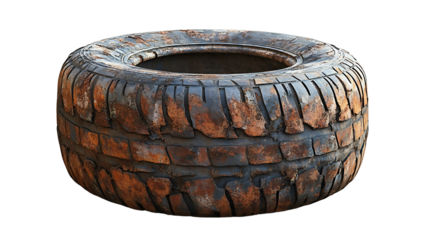 old tire isolated close up