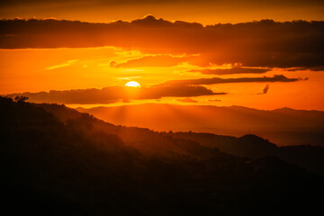 sunset in the mountains