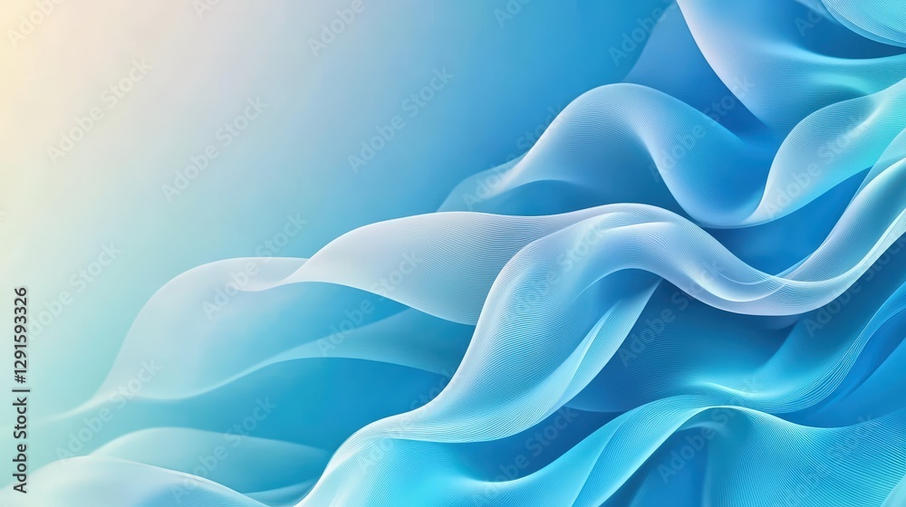 Poster abstract blue background design with smooth flowing lines and gradients for graphic and web use