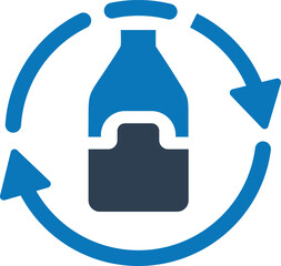 Recyclable Glass Bottle Icon, Glass bottle icon