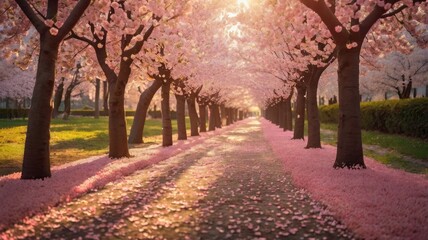 Bright and Unique Spring Landscape. Colorful Nature Background with Flowers and Greenery for Design, Creativity, and Inspiration