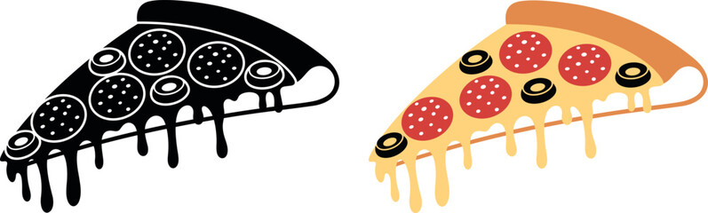 Pizza logo. Isolated pizza on white background