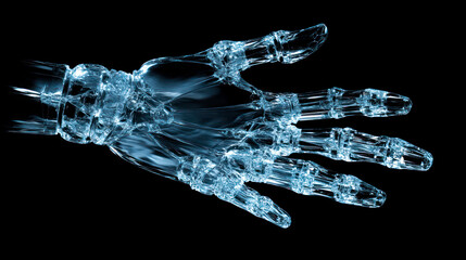 Human hand made of diamond