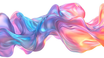 Fototapeta premium Abstract Iridescent Fluid Shape with Vibrant Colors on transparent background