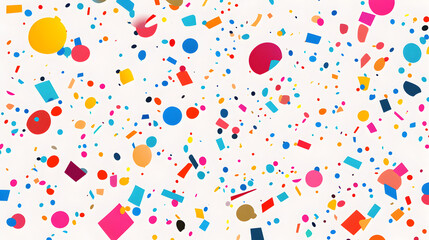 vector background with playful shapes and bright pastel dots scattered across 