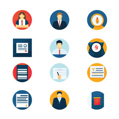 Business Hiring and Recruitment Icon Set, Hiring Interviewing 