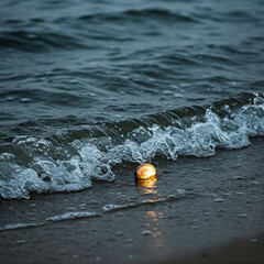 Naklejka premium yellow buoy on the sea