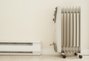 Portable electric heater and baseboard