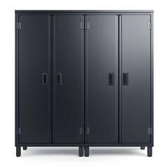 Dark Metal Cabinets in Modern Minimalist Office or Home Interior